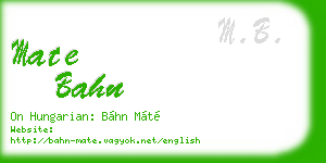 mate bahn business card
